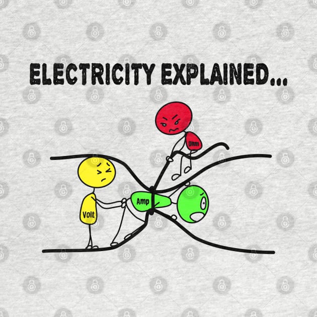 Electrician Joke Cute Gift Electricity Science Nerd Volt Comic Teacher by Kibo2020